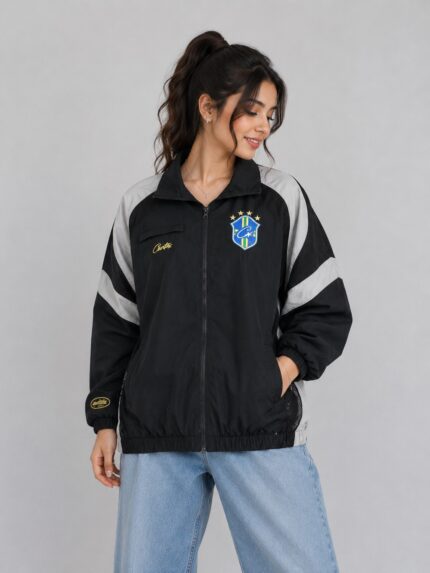 Corteiz x Brazil Athletic Jacket - Grey & Black